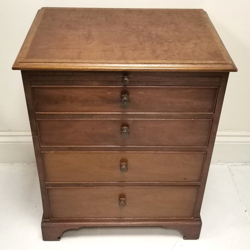 448 - Antique Mahogany small chest of drawers with a brushing slide