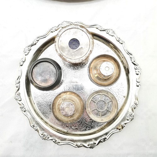 469 - Large collection of assorted silver plated items to include 4 piece tea set and tray, sugar scuttle ... 