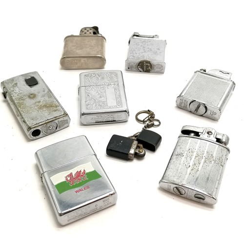 527 - Qty of cigarette lighters inc Polo, Orlik, roller deacon, Ronson, 2 x Zippo (1 with Welsh flag), min... 