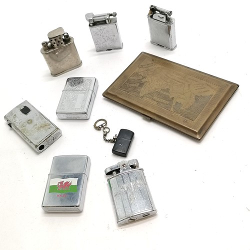 527 - Qty of cigarette lighters inc Polo, Orlik, roller deacon, Ronson, 2 x Zippo (1 with Welsh flag), min... 