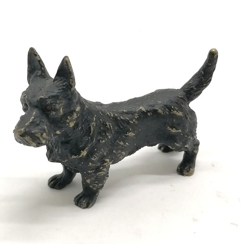 531 - Cold painted bronze figure of a scottie dog - 8cm across x 5.5cm high ~ some losses