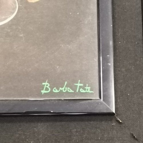 101 - Mid century large framed botanical print of Nasturtiums by Barba Tate - frame 58cm wide x 109cm high