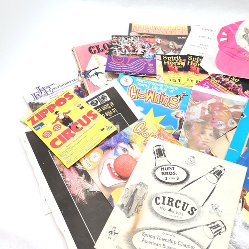 504 - Collection of Various Circus memorabilia, to include assorted programmes, books and a cap.