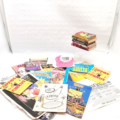 504 - Collection of Various Circus memorabilia, to include assorted programmes, books and a cap.