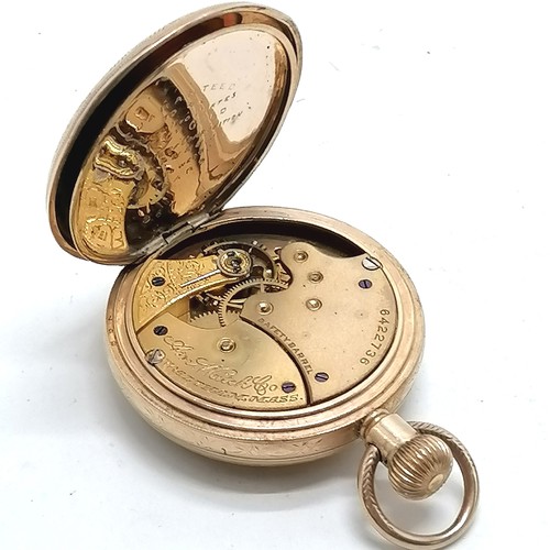 14ct gold plated Waltham fob watch (36mm case) runs BUT WE CANNOT