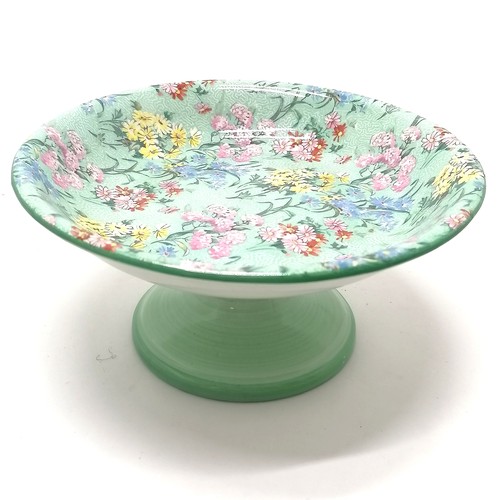 4 - Shelley Melody pale green 2 tier square cake plate 22cm square, small tazza 18cm diameter, and a tri... 