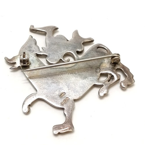 586 - Ola M Gorie silver hallmarked Maeshowe Dragon brooch 4cm across & 12g - RRP £299