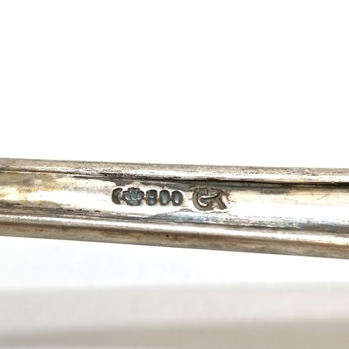 841 - 800 German silver marked ladle by Reiner Gebrüder - 36cm long & 208g ~ dent to bowl