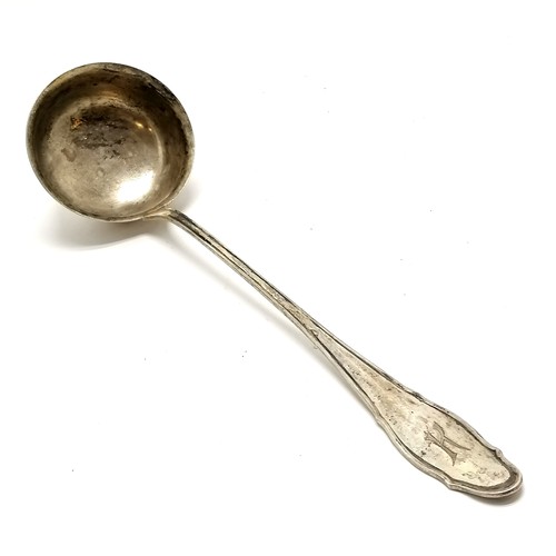 841 - 800 German silver marked ladle by Reiner Gebrüder - 36cm long & 208g ~ dent to bowl