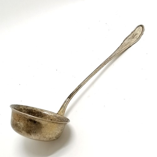 841 - 800 German silver marked ladle by Reiner Gebrüder - 36cm long & 208g ~ dent to bowl