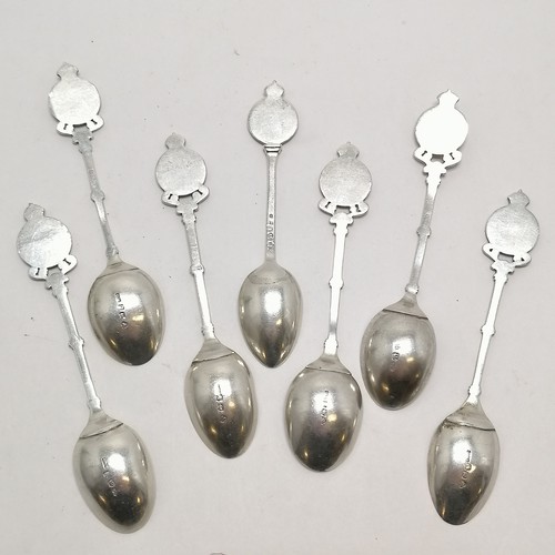 844 - Set of 6 +1 silver Royal Calcutta Golf Club teaspoons by Hamilton & Co (of Calcutta) - longest 12.5c... 