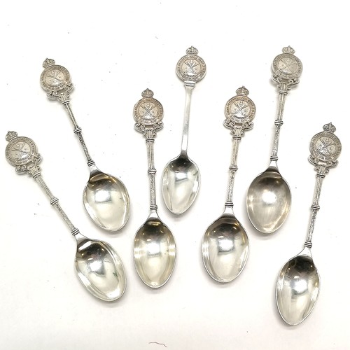 844 - Set of 6 +1 silver Royal Calcutta Golf Club teaspoons by Hamilton & Co (of Calcutta) - longest 12.5c... 