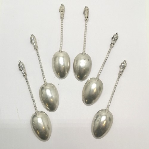 849 - Set of 6 1894 George Unite marked apostle spoons 11.5cm long 58g