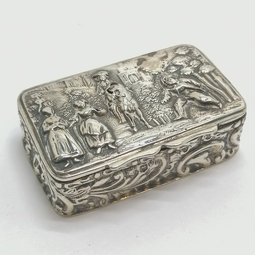 1903 Chester silver snuff box by George Nathan & Ridley Hayes - 6cm x 3 ...