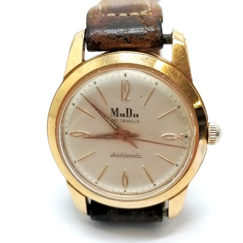 930 - Vintage mudu doublematic automatic gents wristwatch (32mm case) - in used condition but runs BUT WE ... 