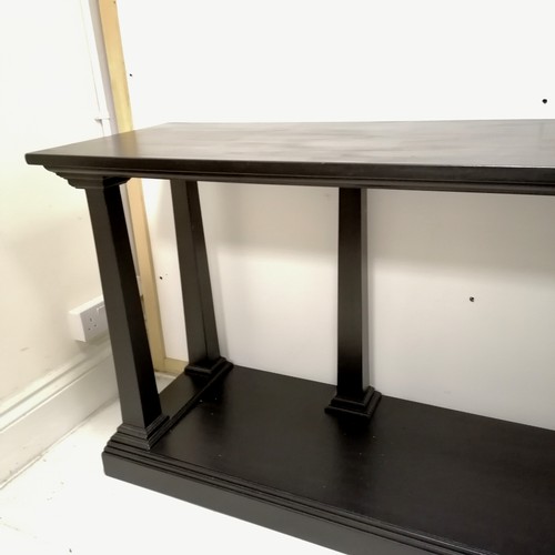 25 - Edwardian ebonised mahogany pillar console table - 200cm long x 75cm high x 45cm deep ~ in overall g... 