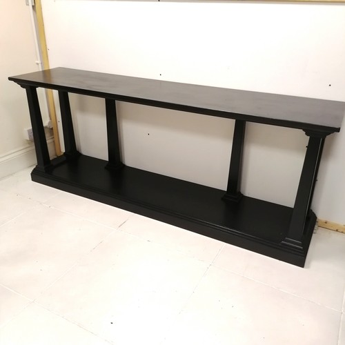 25 - Edwardian ebonised mahogany pillar console table - 200cm long x 75cm high x 45cm deep ~ in overall g... 