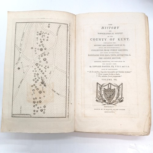 38 - 1797-1800 9 x volumes of The History and topographical survey of the county of Kent by Edward Hasted... 