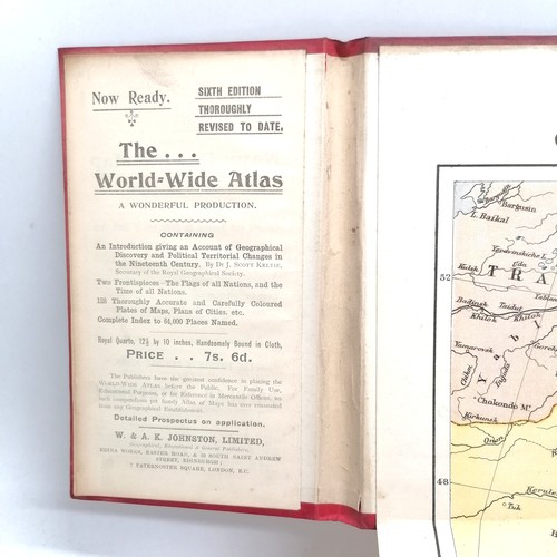 43 - 1904 Russo-Japanese war map 4th edition fold-out cloth map by W & A K Johnston - cover has slight wa... 