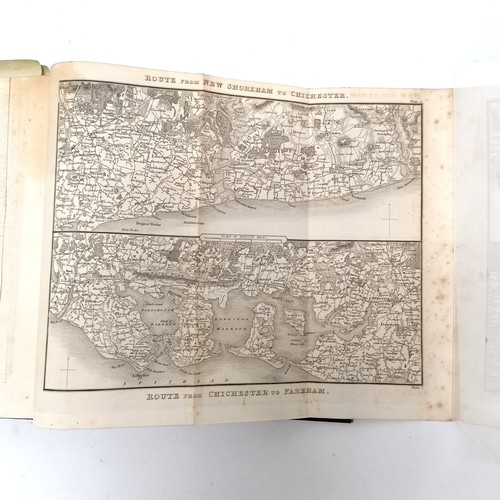 45 - 1824 book - Paterson's Roads in England and Wales (17th) by Edward Mogg - front cover detached but s... 