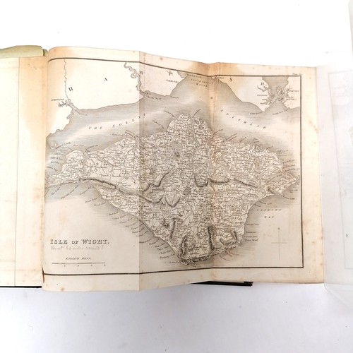 45 - 1824 book - Paterson's Roads in England and Wales (17th) by Edward Mogg - front cover detached but s... 