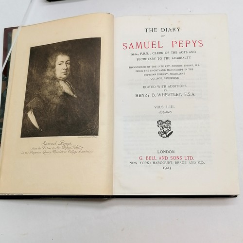 47 - 1923 India paper edition complete 'Diary of Samuel Pepys' in 3 volumes (i #1-3 1659-63 ii #4-6 1664-... 