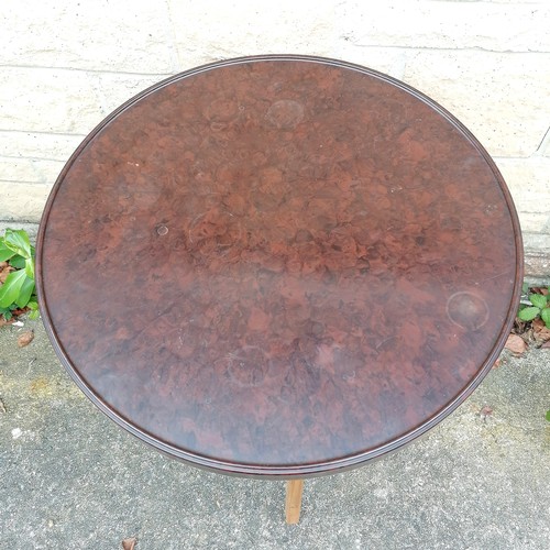 54 - Vintage circular bakelite topped cricket table with metal supports to the legs 60cm diameter x 69cm ... 