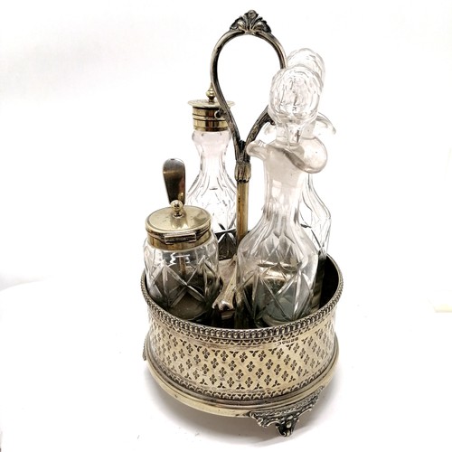 371 - Silver plated condiment stand - wear to plating otherwise in good used condition T/W a quantity of p... 