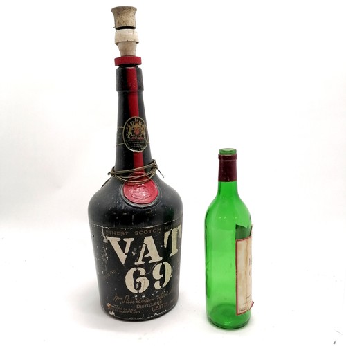 379 - Large Vat 69 Whisky bottle converted to a lamp base 50cm high