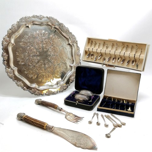 818 - 1899 cased pair of silver salts by William Henry Leather in original fitted case - 73g silver items ... 