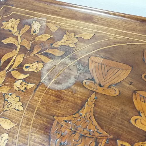 48 - Antique Dutch profusely decorated marquetry single drawer side table - slight loss to detail on top ... 