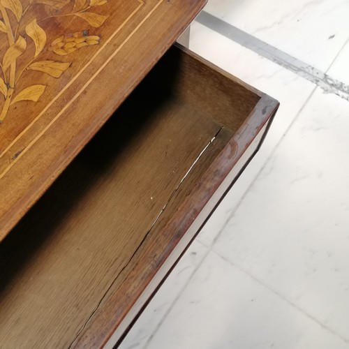 48 - Antique Dutch profusely decorated marquetry single drawer side table - slight loss to detail on top ... 