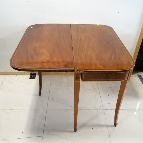 50 - Mahogany side table with detached fold over leaf