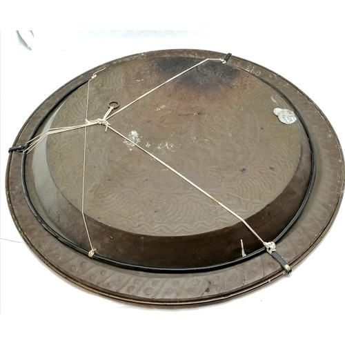 60 - Brass large Benares circular tray