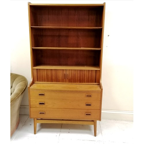 85 - BØRGE MOGENSEN Mid century Danish teak bureau bookcase, stamped to the back - 100cm wide x 43cm deep... 