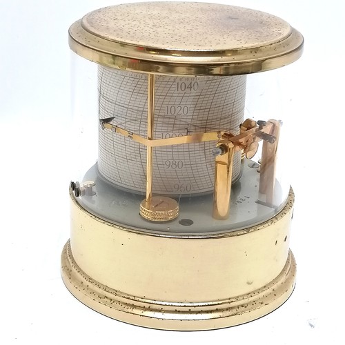 96 - Maxant aneroid barometer 12cm high x  11cm diameter with key and spare papers