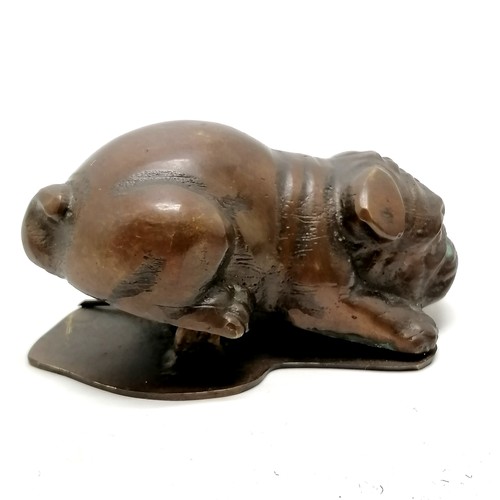 112 - Cast bronze bulldog clip in the form of a puppy 10cm long- No obvious damage