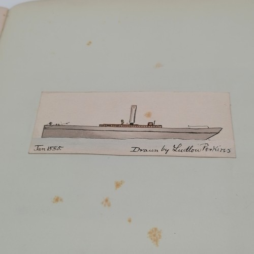 119 - Album containing original pen & ink / watercolours by Ludlow Patton Perkins aged 12 to 15 (1873-1928... 