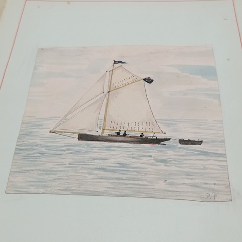 119 - Album containing original pen & ink / watercolours by Ludlow Patton Perkins aged 12 to 15 (1873-1928... 