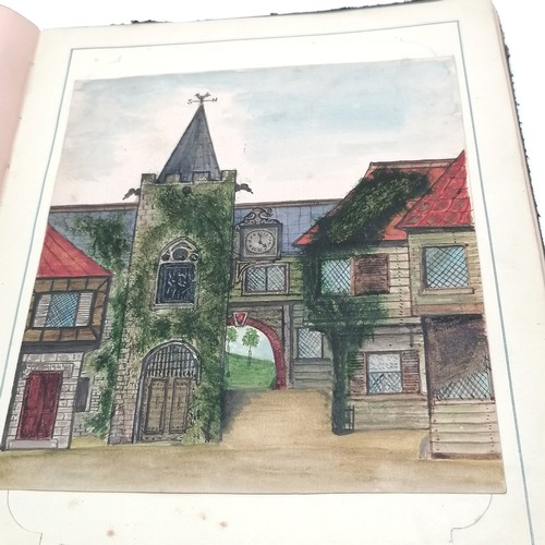 119 - Album containing original pen & ink / watercolours by Ludlow Patton Perkins aged 12 to 15 (1873-1928... 