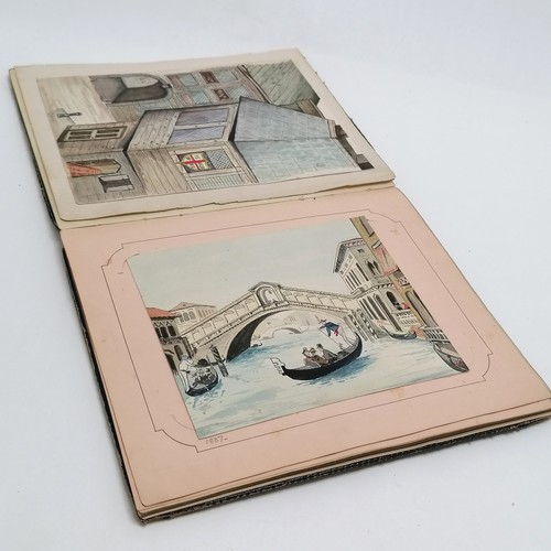 119 - Album containing original pen & ink / watercolours by Ludlow Patton Perkins aged 12 to 15 (1873-1928... 