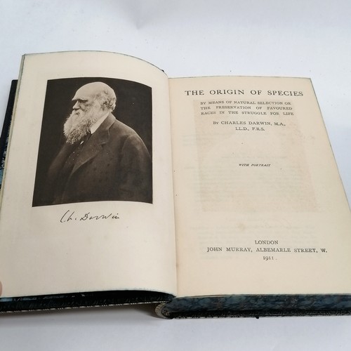 168 - Qty of natural history books inc (fine bound) 1911 The Origin of species by Charles Robert Darwin (1... 