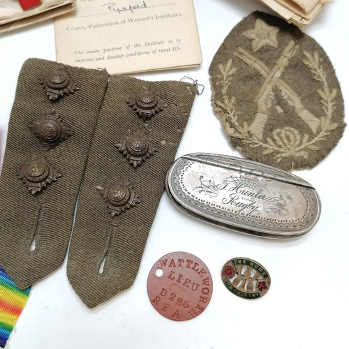 171 - Qty of medals inc military OBE/ badges / photographs / ephemera etc inc WWI pair to Capt J P Wattlew... 