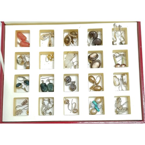 507 - Antica Murrina box containing 20 pairs of earrings inc some silver (inc Kit Heath, amethyst etc), ca... 