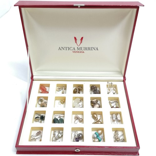 507 - Antica Murrina box containing 20 pairs of earrings inc some silver (inc Kit Heath, amethyst etc), ca... 