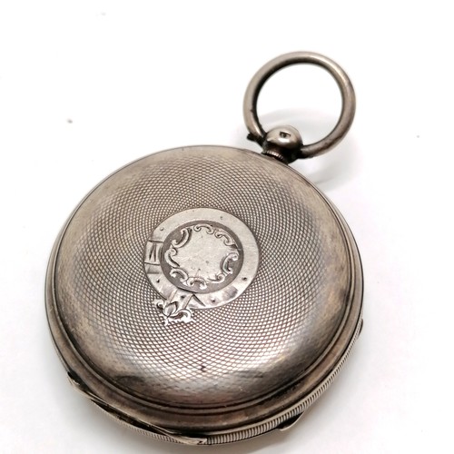 771 - Antique Kendal & Dent silver cased pocket watch - 50mm diameter & has hairline to dial but runs & WE... 