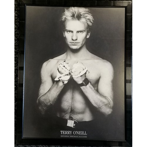 458 - Framed print of Sting by Terry O'Neill ~ 85.5cm x 66.5cm - Gordon Matthew 'Sting' Thomas Sumner CBE ... 