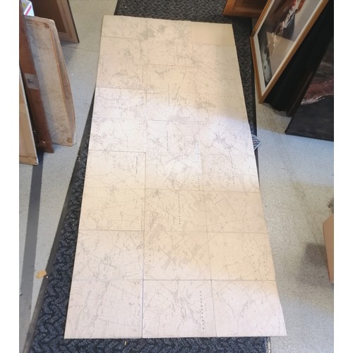 460 - 3 x large antique fold-out linen maps of Somersetshire (a/f) t/w framed picture of Sherborne South S... 