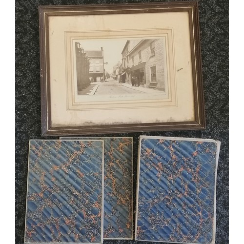 460 - 3 x large antique fold-out linen maps of Somersetshire (a/f) t/w framed picture of Sherborne South S... 