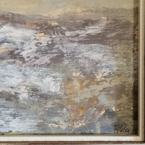 461 - Jose Maria Fibla framed oil on board painting of a landscape 'Paisaje' - frame 36cm x 41cm